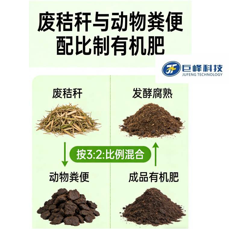 廢秸稈與動(dòng)物糞便配比制有機(jī)肥